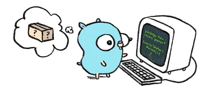 Cartoon gopher typing